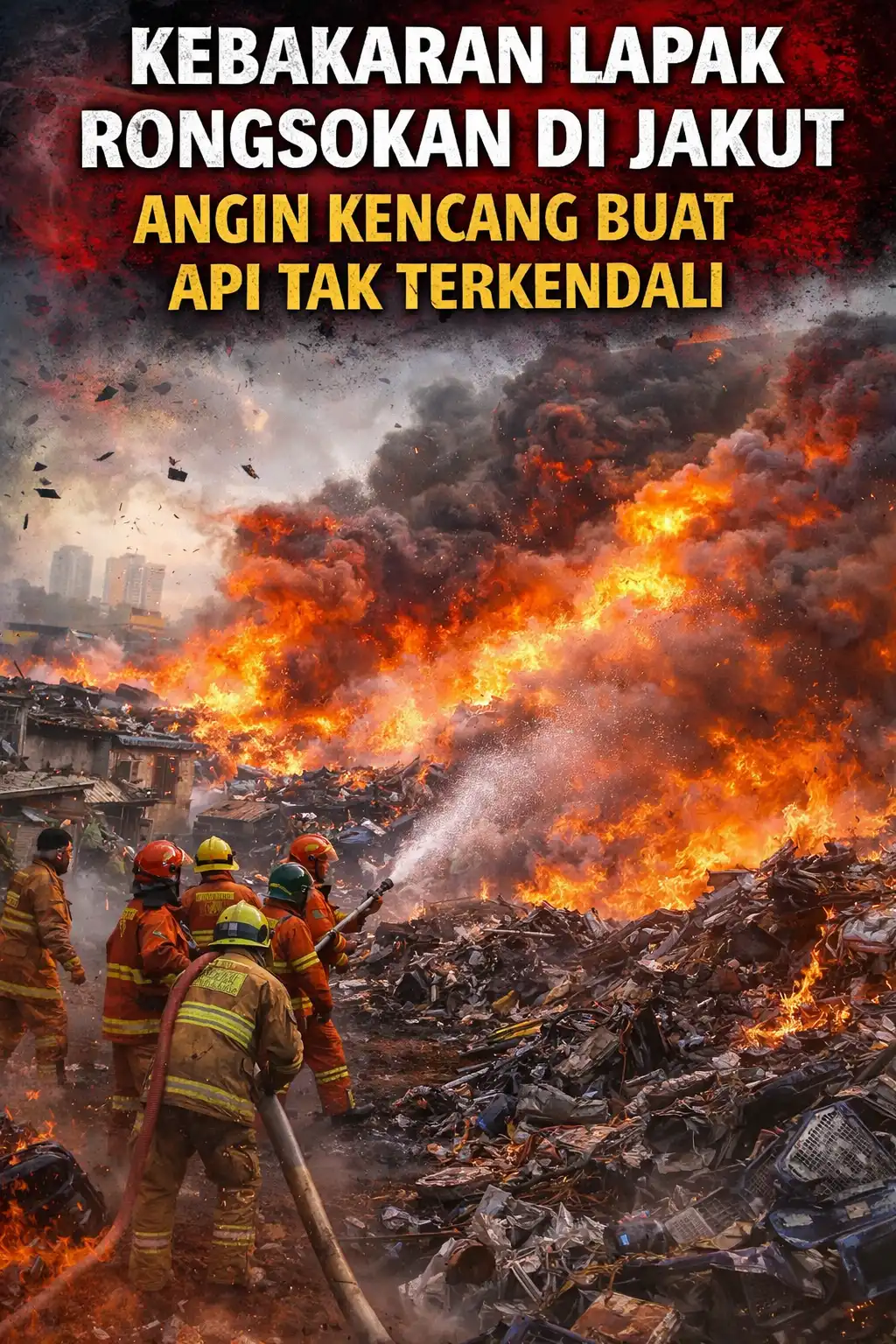 Read more about the article Kebakaran Lapak Rongsokan di Jakut, Angin Kencang Buat Api Tak Terkendali